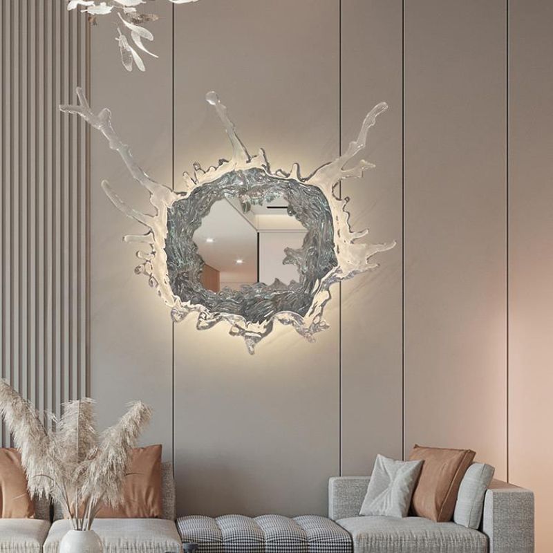 Modern Unique Shape Wall Mounted Light 1 Light Metal Flush Mount Wall Sconce
