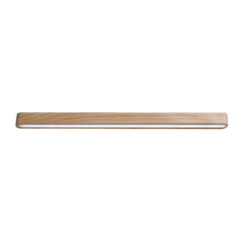 Linear Shade Wood Wall Sconce Modern Style Single Light Wall Mounted Light