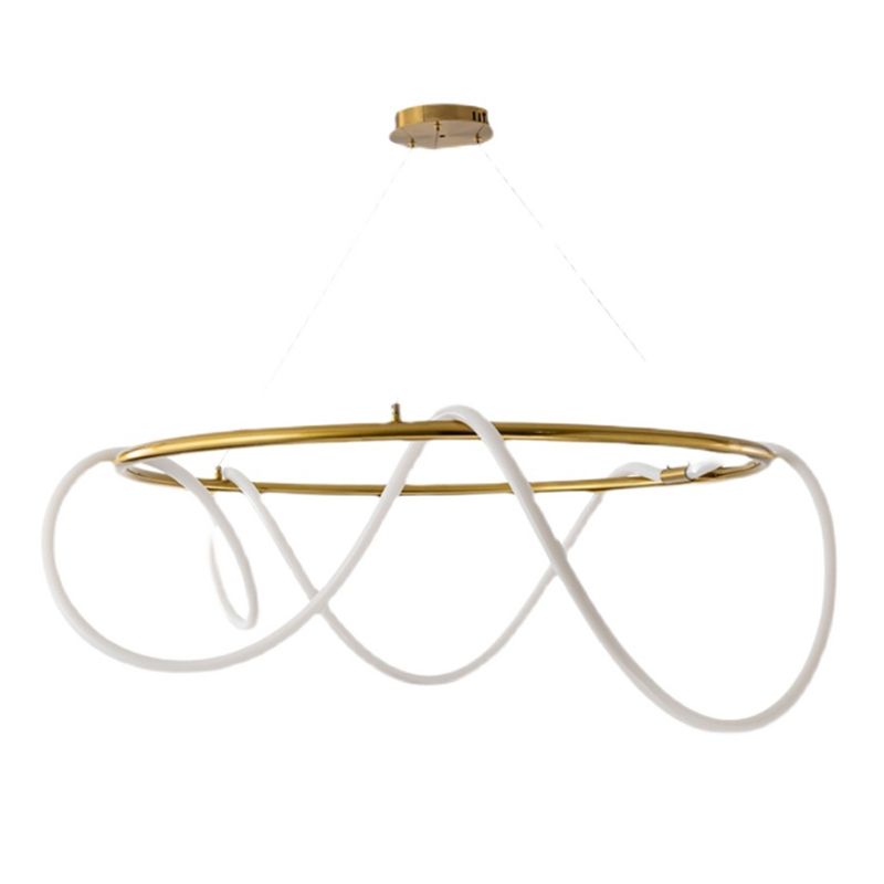 Moderne Kronleuchterbeleuchtungskörper Wohnzimmer Linear Kronleuchterlampe in Gold