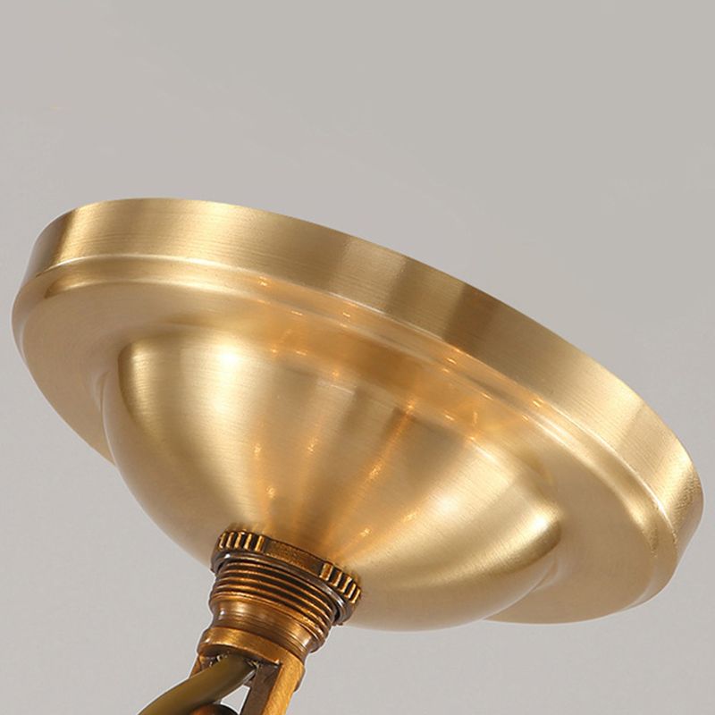 Bell-Shaped Shade Chandelier Light Fixture Traditional White Glass Pendant Lighting for Restaurant