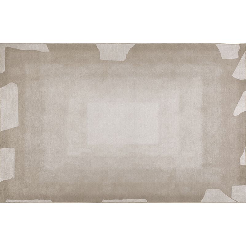 Grey and Yellow Abstract Rug Polyester Modern Rug Pet Friendly Washable Non-Slip Area Rug for Living Room