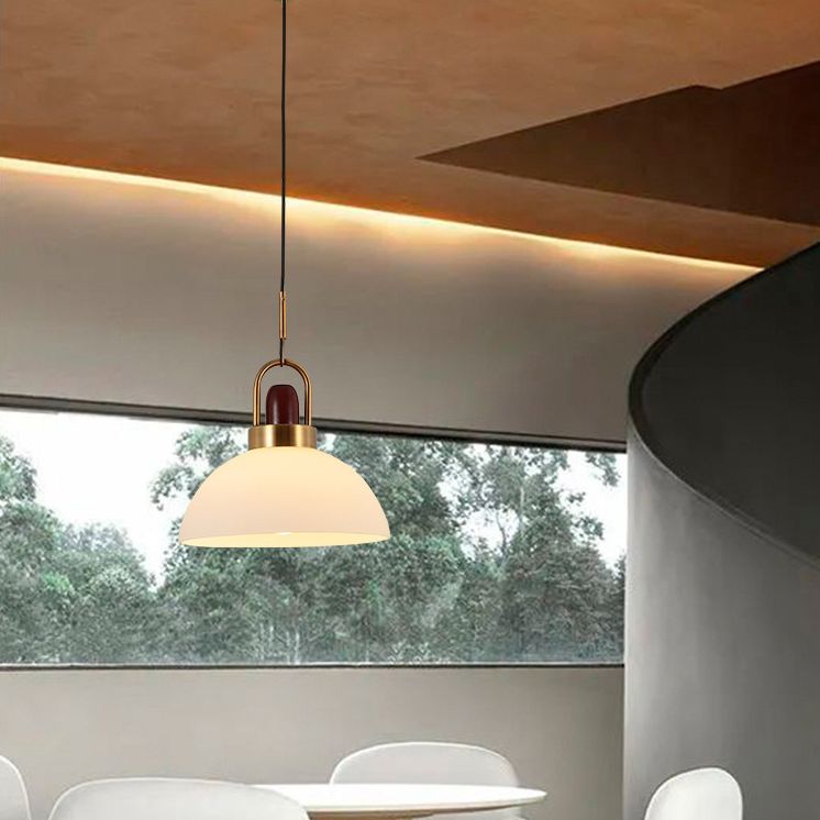 1 Light Ceiling Light Modern Simple White Glass Hanging Pendant Lights for Restaurant