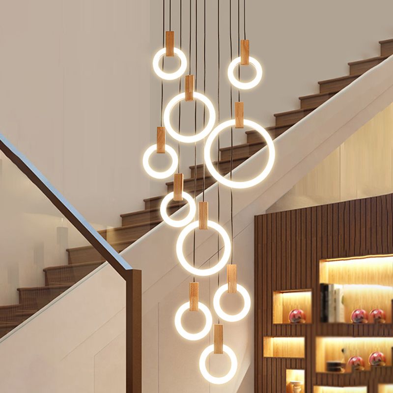 Enclaceur de cercles en bois massif pendentif