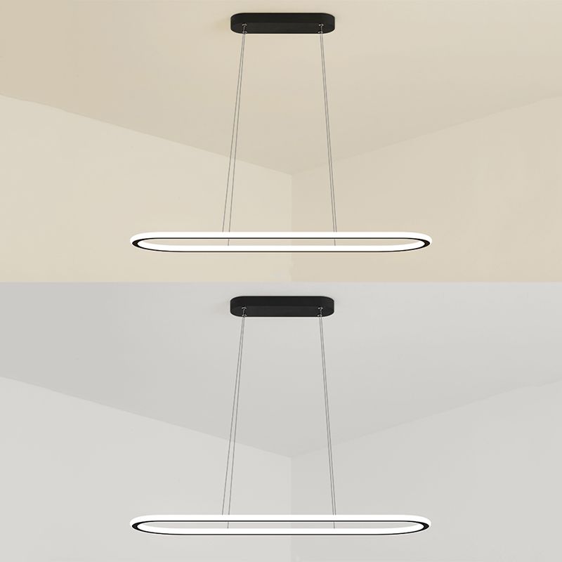 Simple Modern Nordic Style LED Hanging Island Pendant Light for Dining Room Office