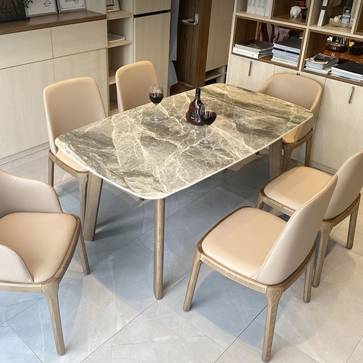 Mesa de comedor industrial rectangular mesa fija con piedra sinterizada