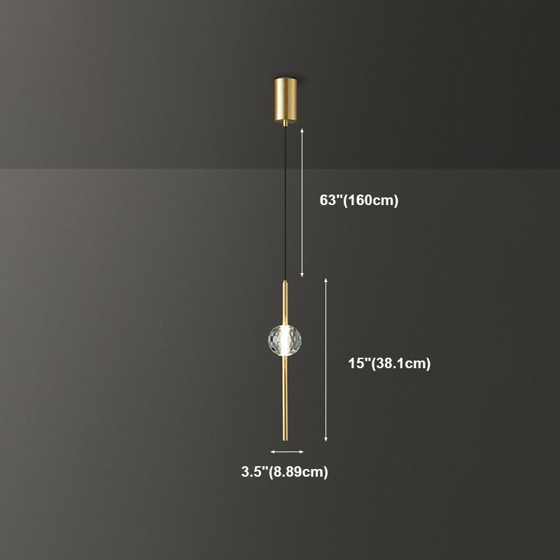 Contemporary Hanging Ceiling Light Linear Crystal Linear Pendant Light for Bedroom