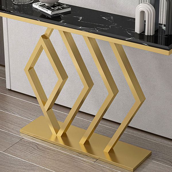 Contemporary Marble Console Sofa Table Rectangle Iron End Table for Hall