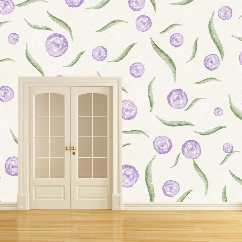 Modern Illustration Mural Wallpaper Plant Environment Friendly Bedroom Wall Mural