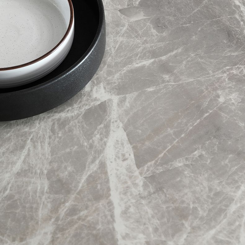 High Gloss Grey Stone Dinette Table Set 1/4/5/6/7 Pieces Modern Dining Set