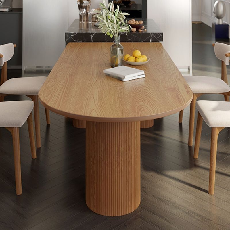 Irregular Shape Dining Table Wooden Island Table with 3 Legs for Restaurant