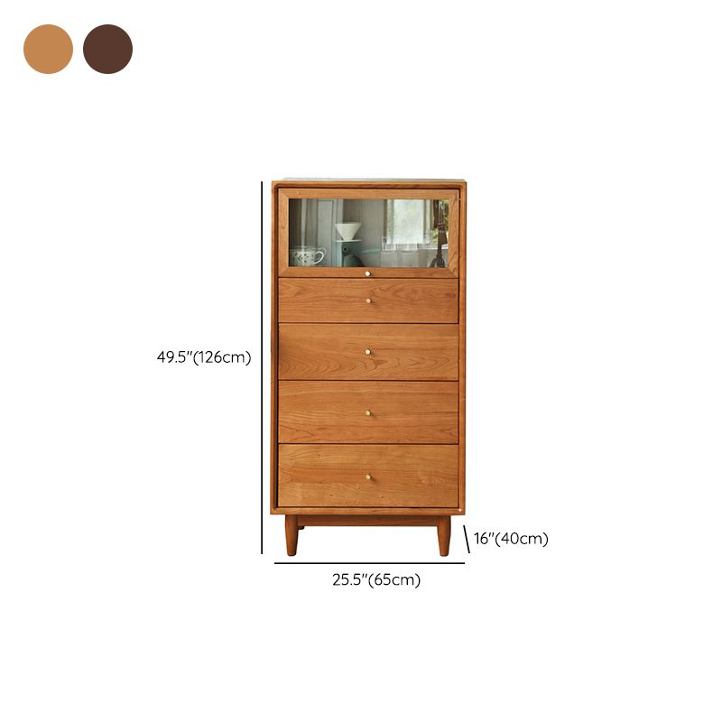 Contemporary Vertical Combo Dresser Solid Wood Storage Dresser for Home