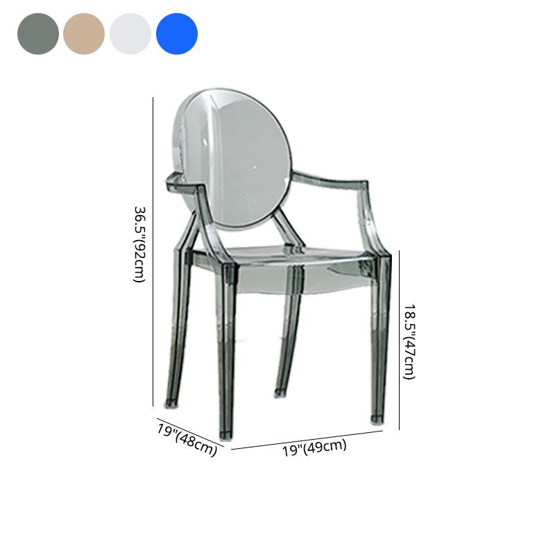 Chaise latérale de salle à manger à dossier ouvert au design moderne, fauteuil de salle à manger en plastique pour la maison