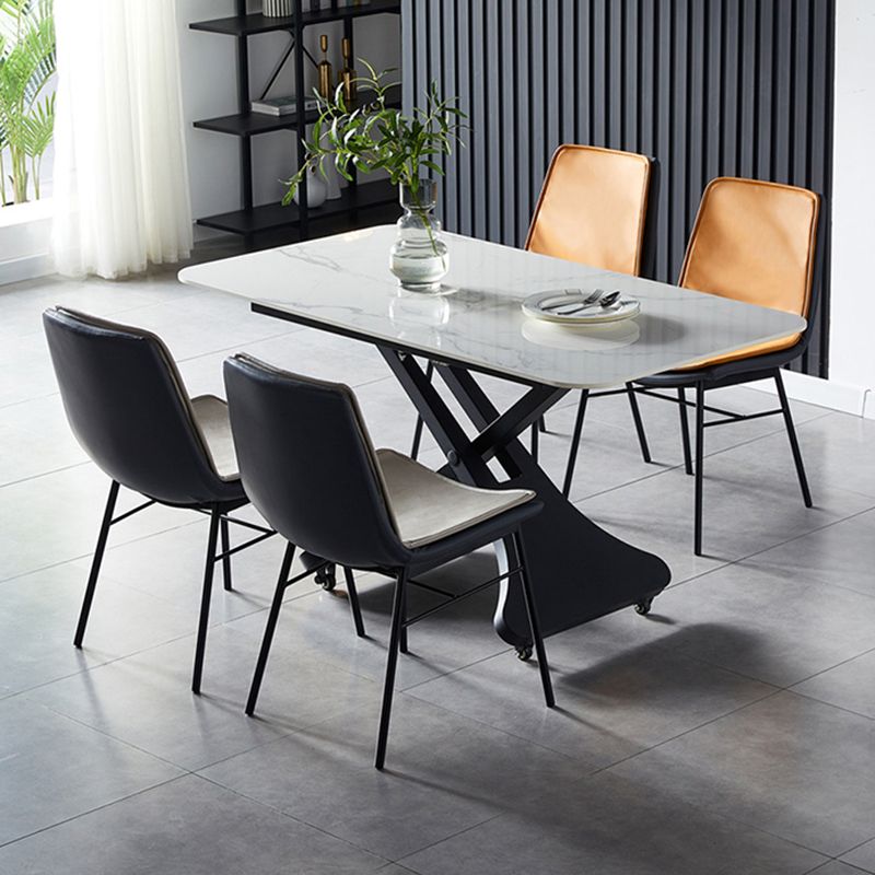 Imitación de cuero del diseño industrial que cena la silla sólida sin brazos de la parte posterior