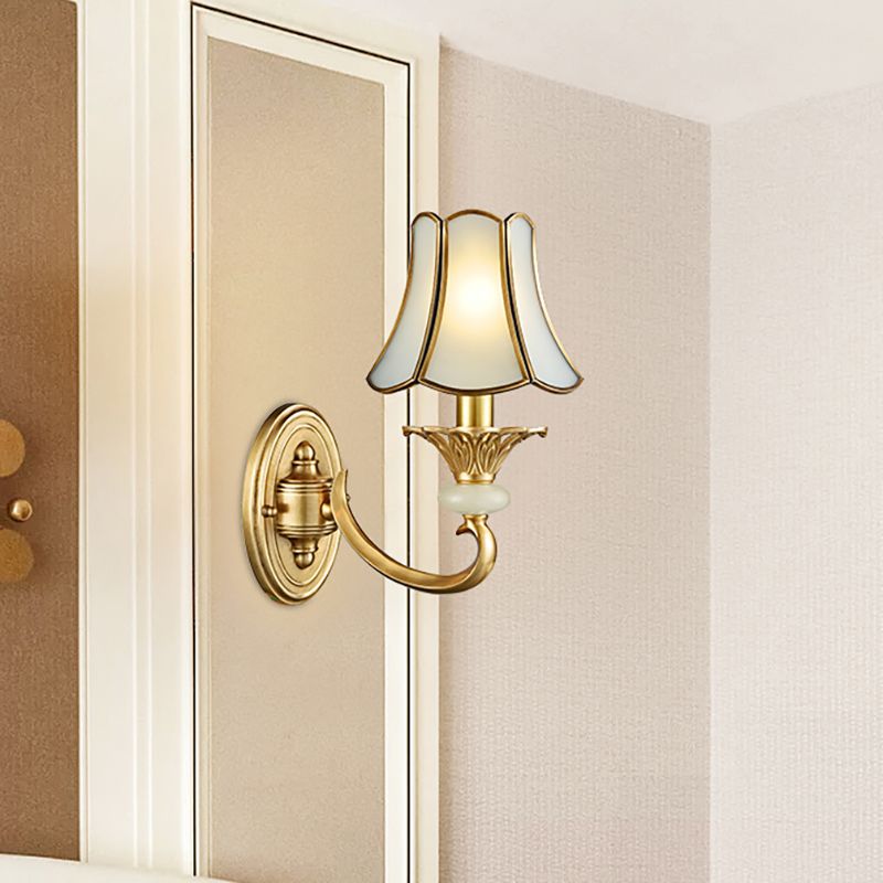 Lámpara de luz de latón de metal acampado 1/2 cabezas lámpara de montaje de pared tradicional para sala de estar