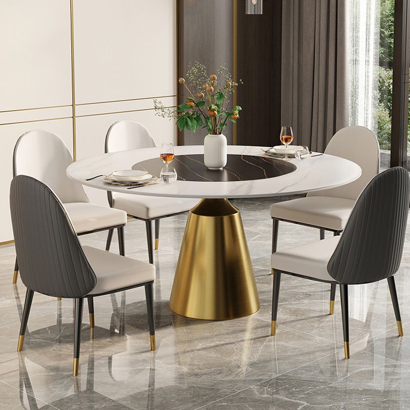 Scandinavian Round Dining Table Set 1/2/5/6/7 Pieces Home Dining Room Set