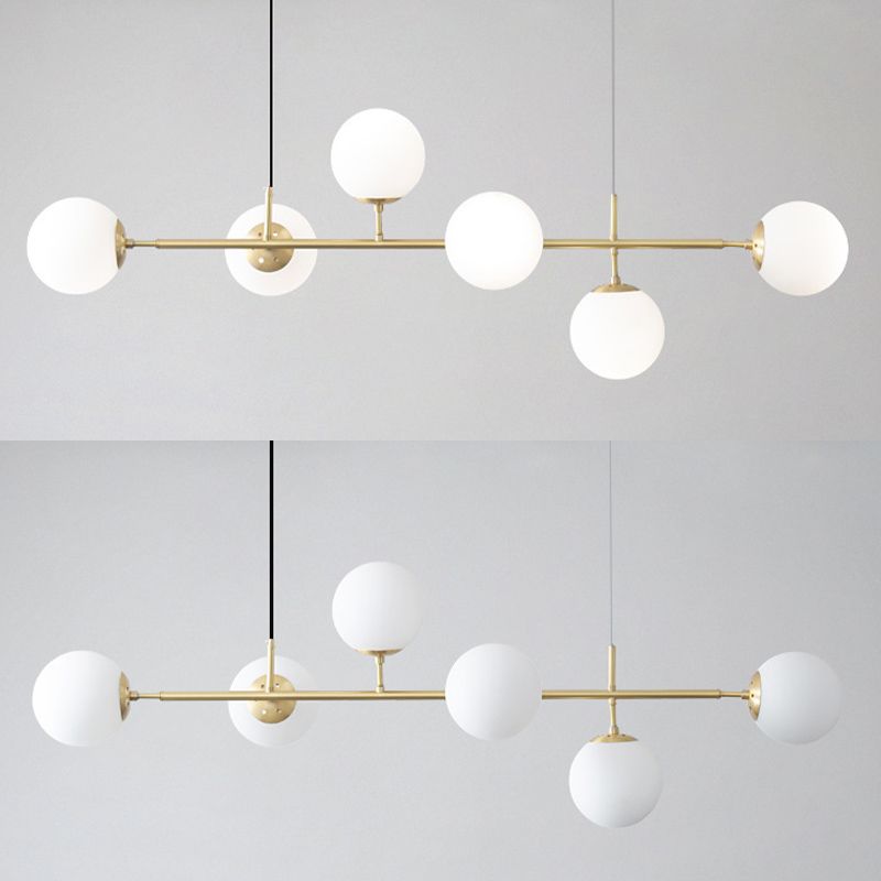 Modern Style Ball Shape Island Pendants Glass Pendant Lights for Living Room