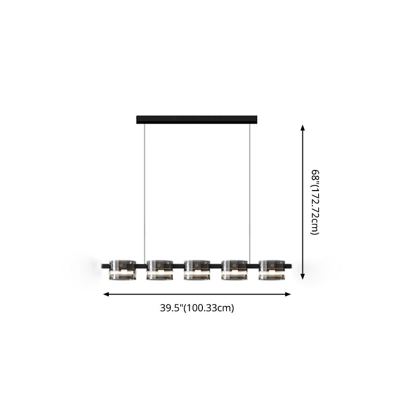 Lámpara de iluminación lineal de lámpara de araña colgante moderna luz colgante en negro