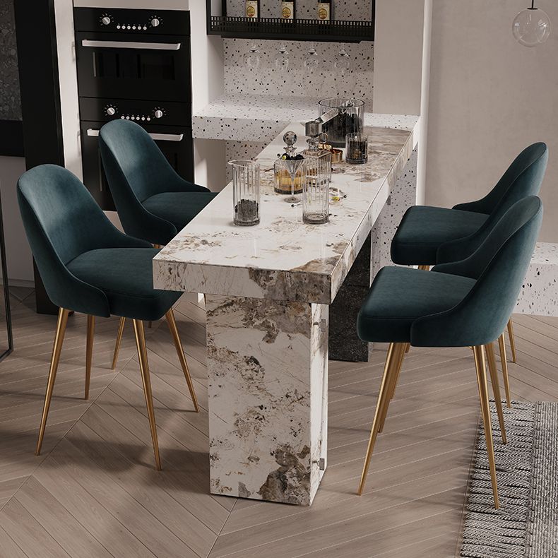 Modern Pub Dining Set 1/2/3/4/5 Pieces Stone Top Rectangle Indoor Counter Height Pub Set