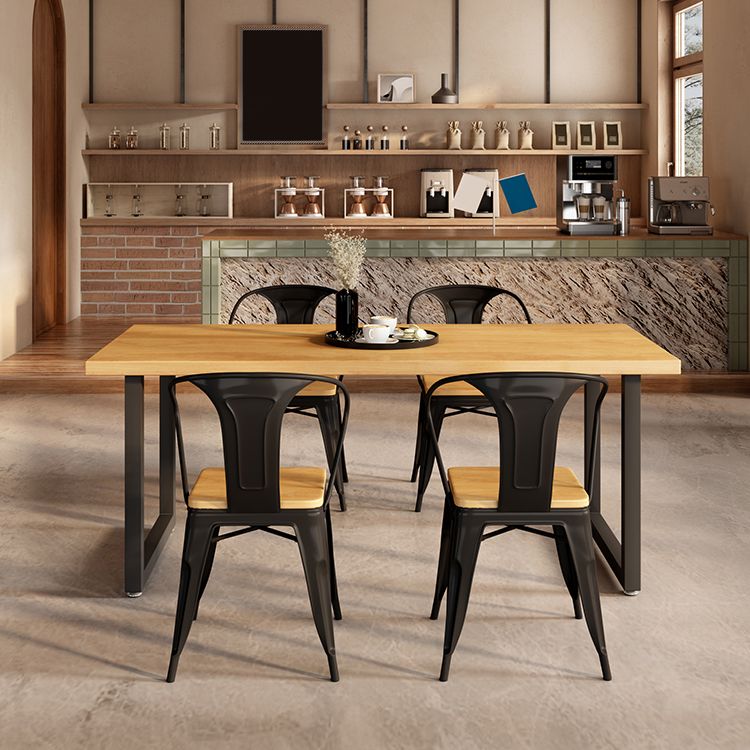 Industrial Solid Wood Dining Table Set 1/5 Pieces Dining Set for Kitchen