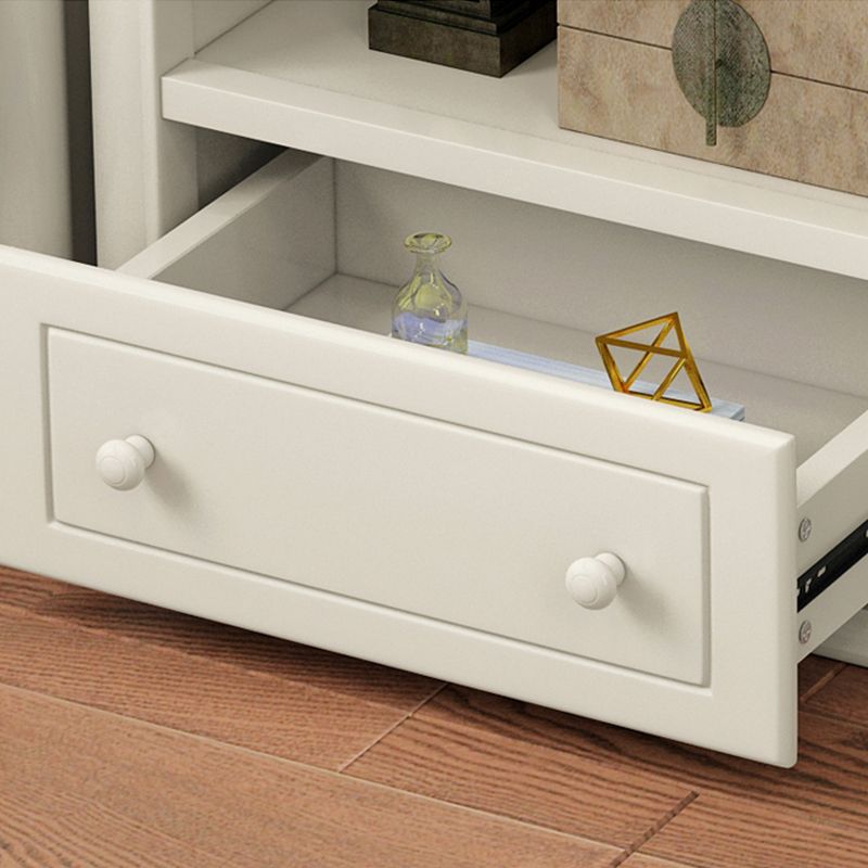 Wood Standard Bookshelf White Contemporary Bookcase with Shelves