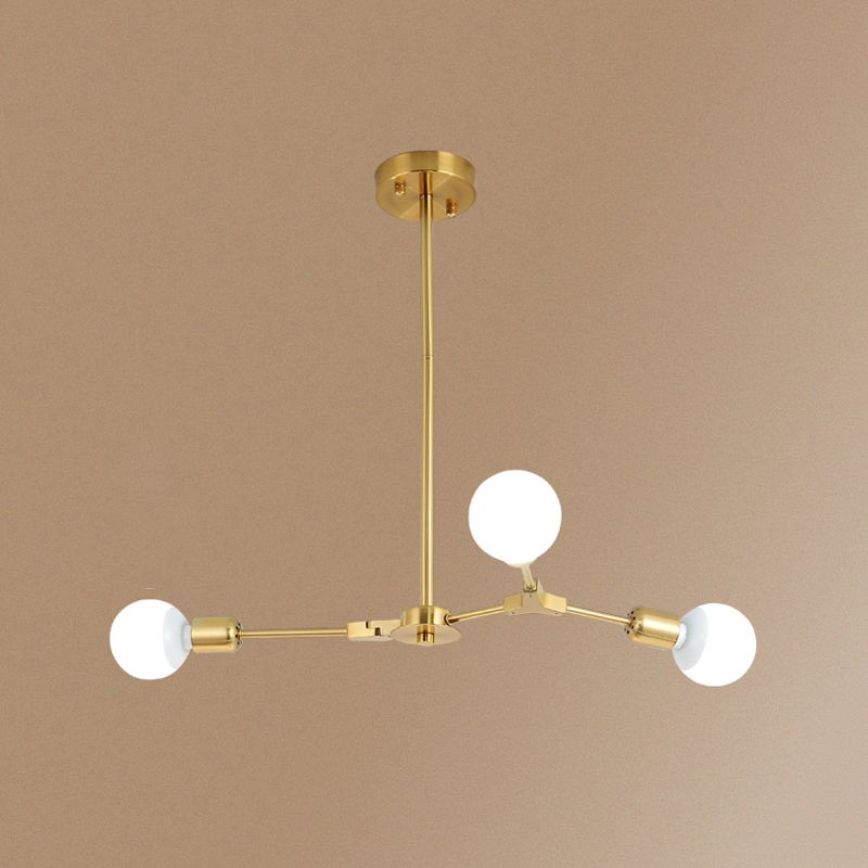 Postmodern Bare Bulb Hanging Light Metal Chandelier Light for Dining Room