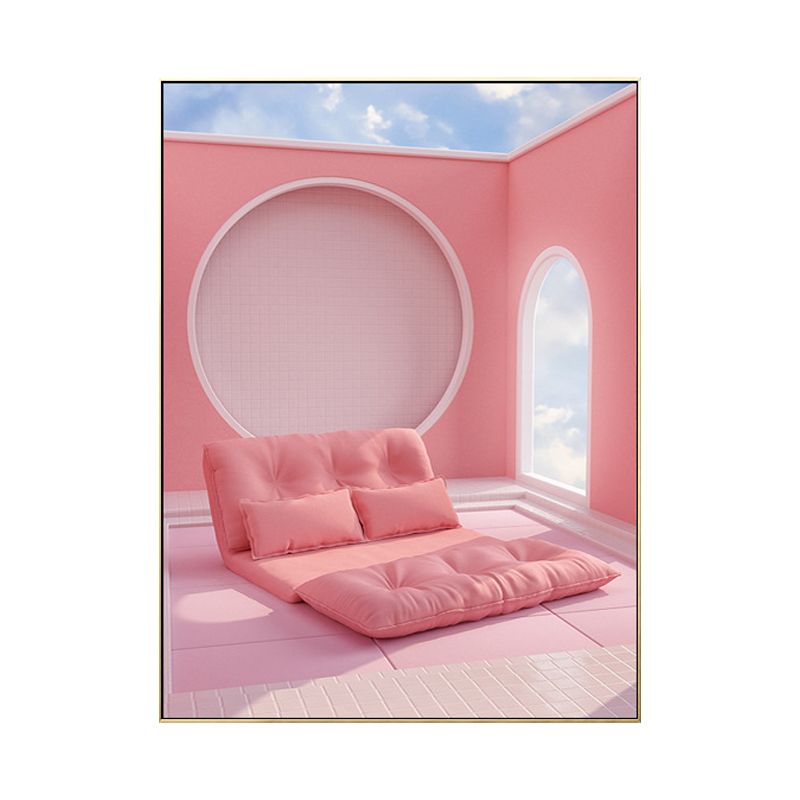 Arched Door Wall Decor Contemporary Textured Girls Bedroom Painting, Multiple Sizes