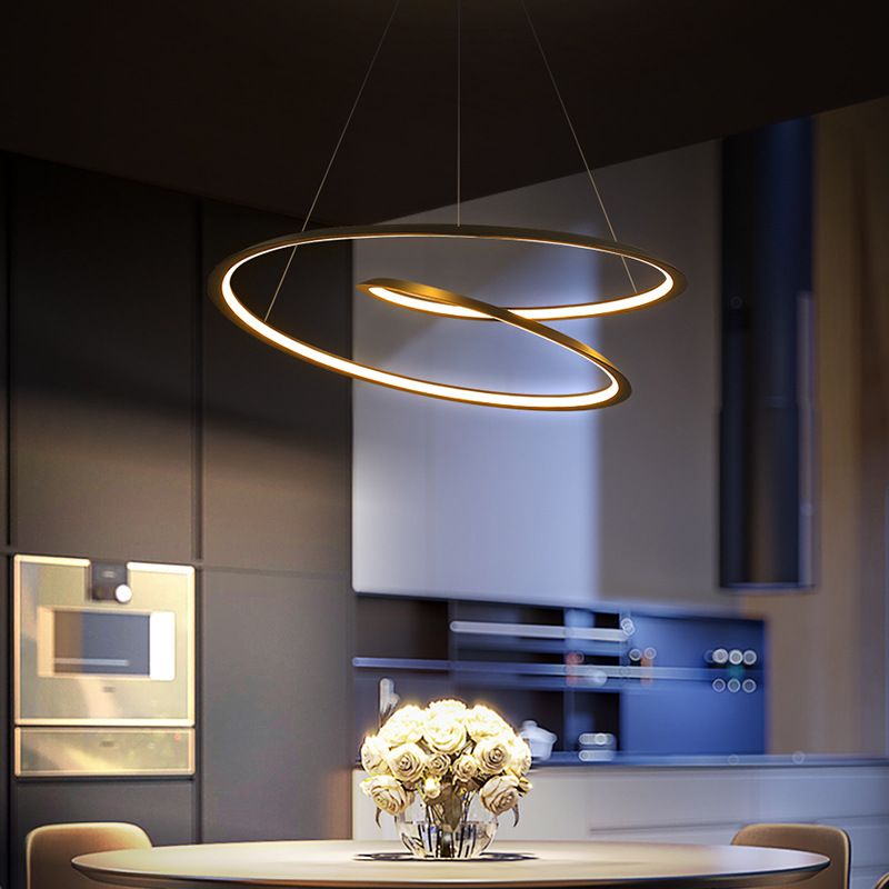 Silicone LED Pendant Light in Modern Artistic Style Aluminium Linear Chandelier for Interior Spaces