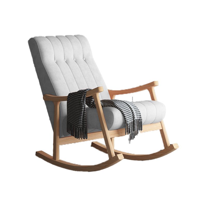 Wood Base Single Rocking Chair Lounge Leisure Lazy Chair for Living Room