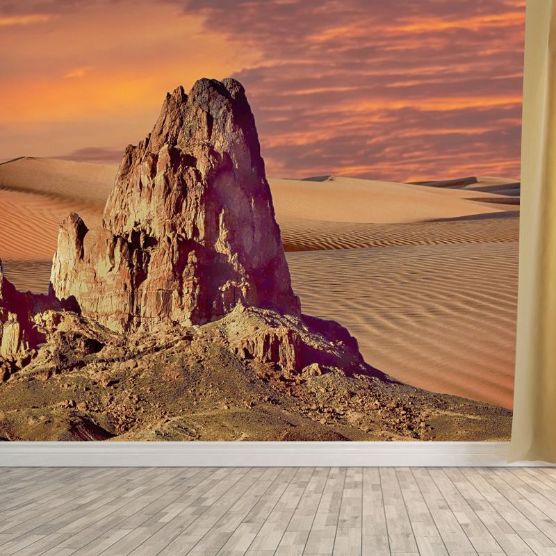 Photography Desert Landscapes Mural Mildew Resistant Wallpaper for Reading Room