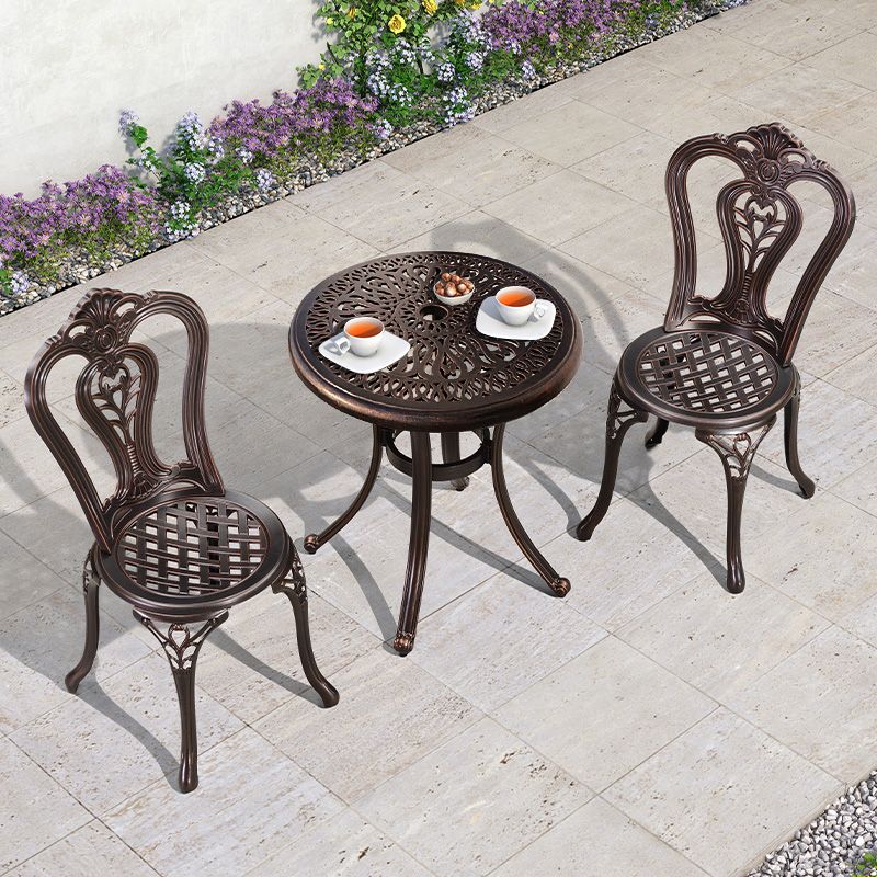 Aluminum Side Table Industrial Round Rust Resistant Patio Table