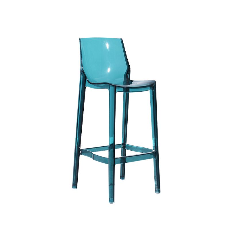 Industrial Armless Low Back Stool Acrylic Bar Stool for Living Room
