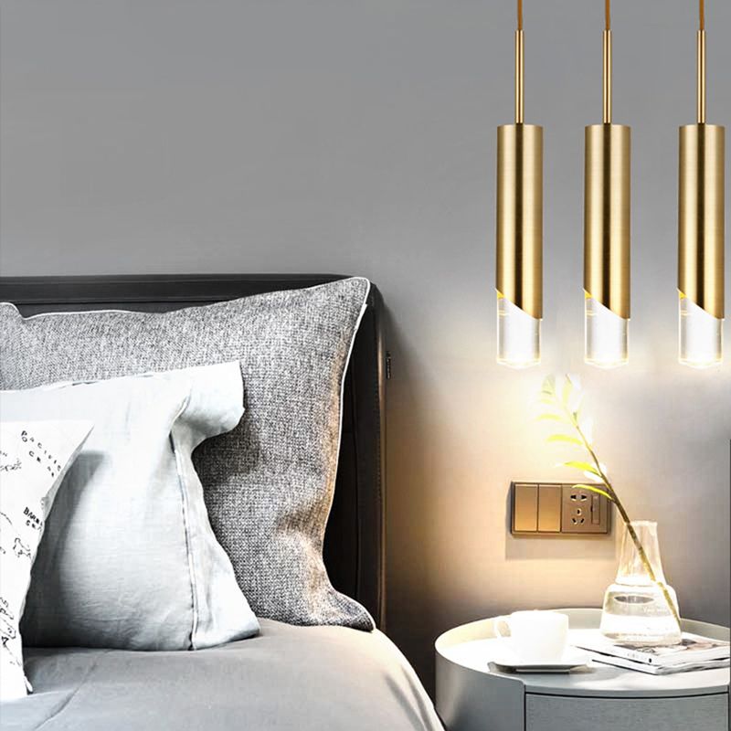 Contemporary Style Cylinder Drop Pendant Metal 3 Lights Pendant Light Kit