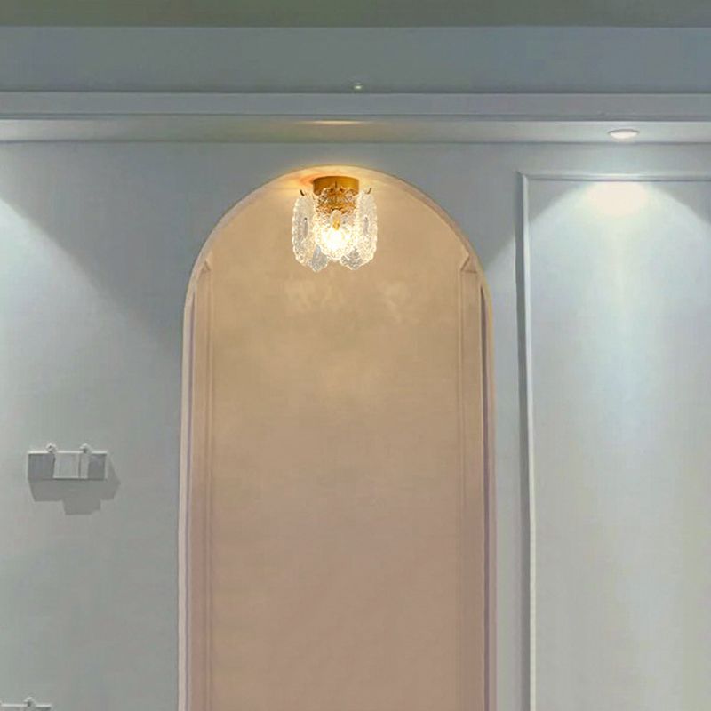 Modern Ceiling Light 1-Light Ceiling Mount Light with Glass Shade for Living Room