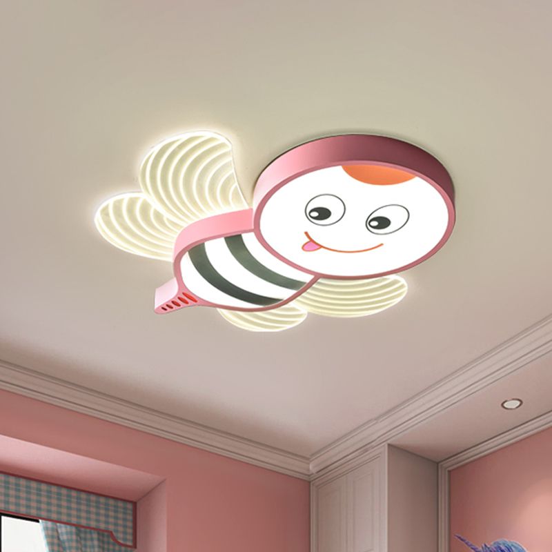 Cartoon Biene Form flushmount Beleuchtung Acryl LED-Schlafzimmer Flush Halterung in Weiß/Pink/Gelb