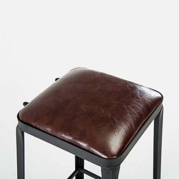 Industrial Bar Stool Wooden Counter Bar Stool with Metal Legs for Home