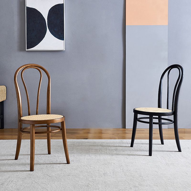 Sillas laterales traseras Windsor de diseño escandinavo, sillas de comedor de mimbre para el hogar