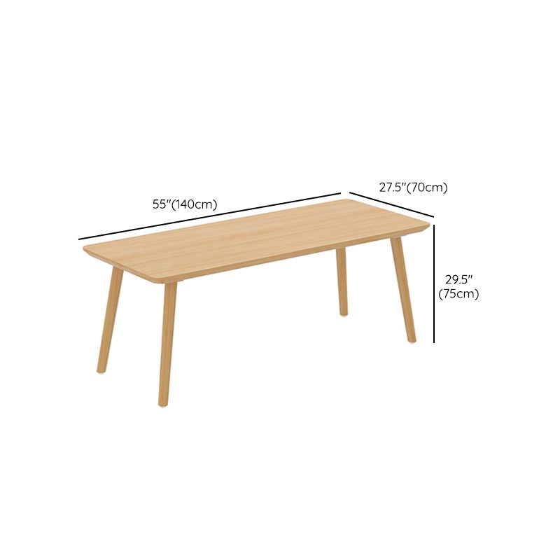 Pine Solid Wood Dining Table Rectangle Dining Table with Natural Finish Legs