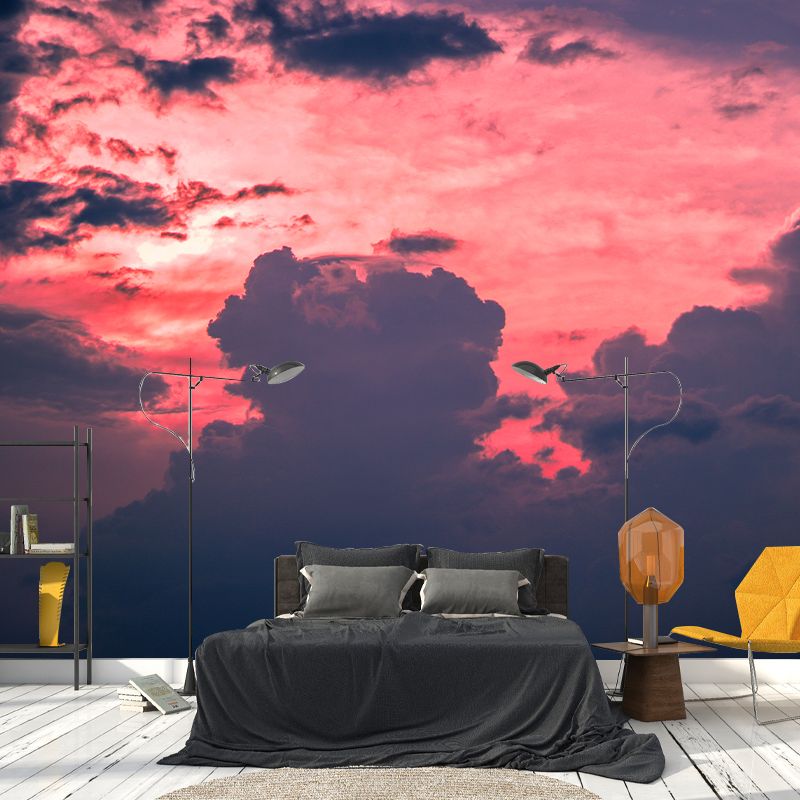 Beautiful Cloudscape Water Resistant Murals for Living Room, Customized Size Available