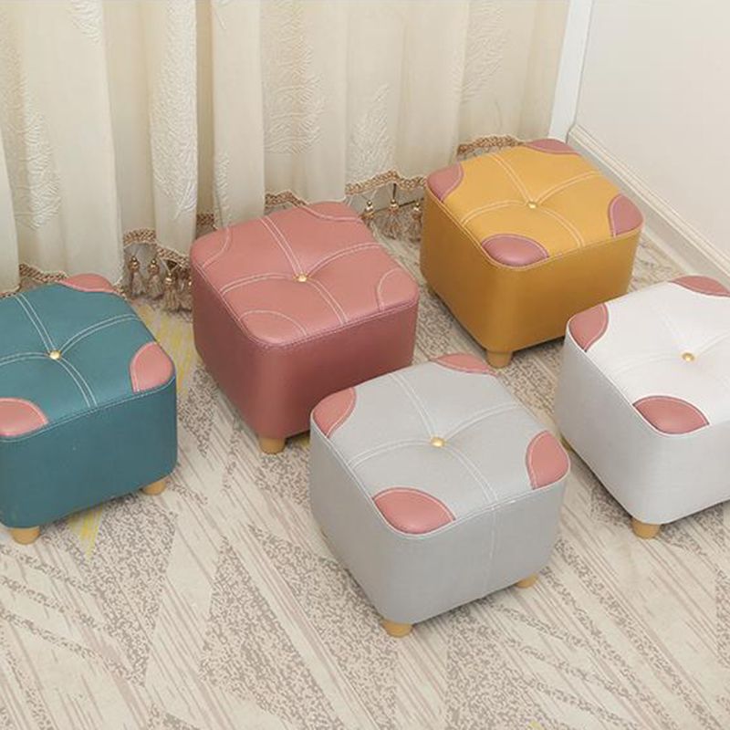 Orange Modern Standard Square Color Piece Leather Standard for Drawing Room