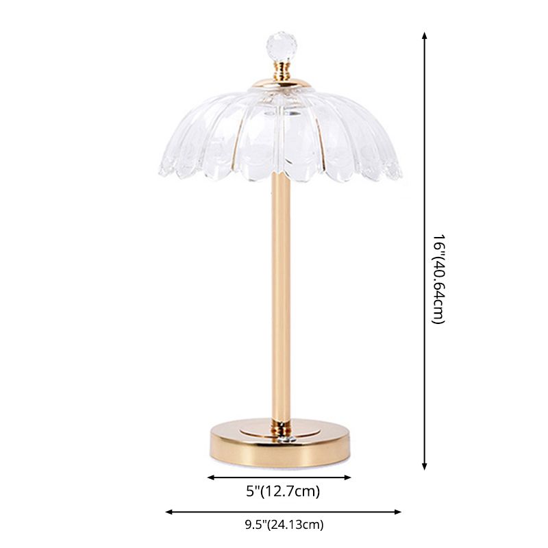 Modern Minimalist Style Dome Nightstand Lamp Glass 1 Light Table Lamp for Bedroom