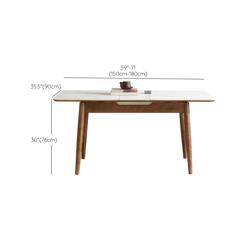 Rectangle Simplicity Fixed Table Extendable Sintered Stone Dining Table