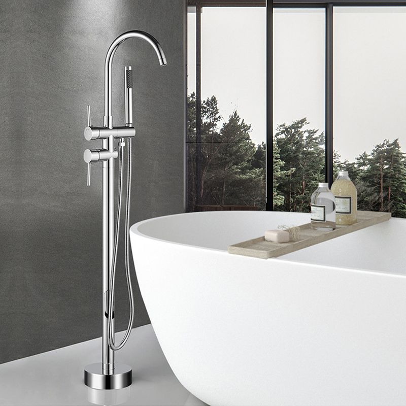 Modern Freestanding Tub Faucet Floor Mounted Lever Freestanding Tub Filler Trim