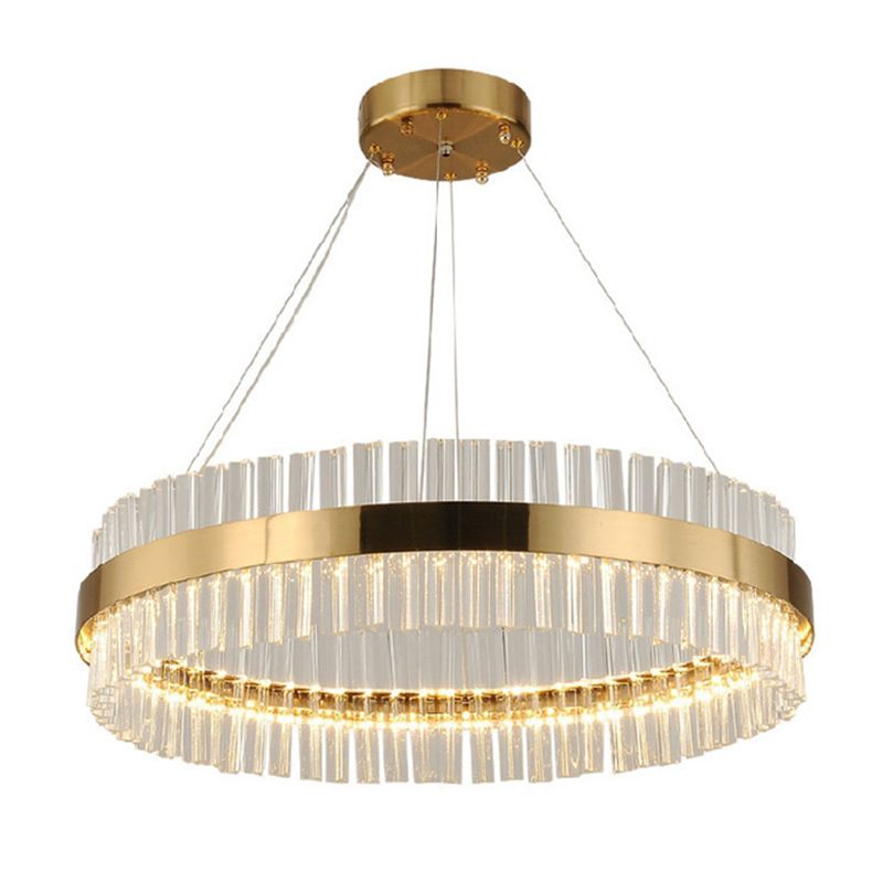 Postmodern Simplicity Round Pendant Chandelier Crystal Hanging Light Fixture for Living Room