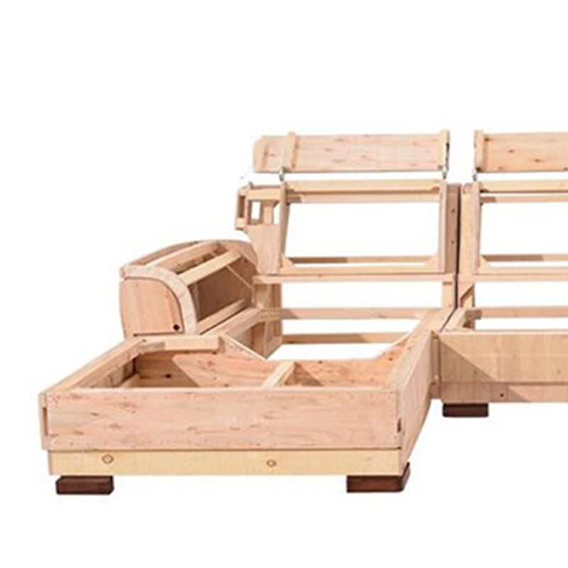 Linen 4-Seater Sectional Sofa with Sloped Arms for Living Room