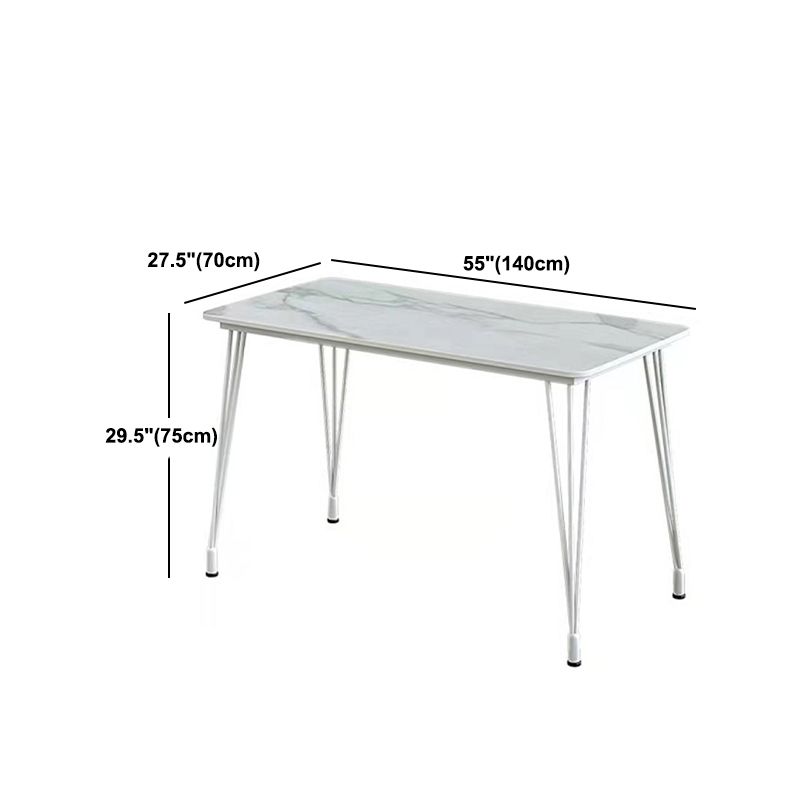 Outdoor Tripod Dining Table Modern Stone Top Metal Base Dinner Table