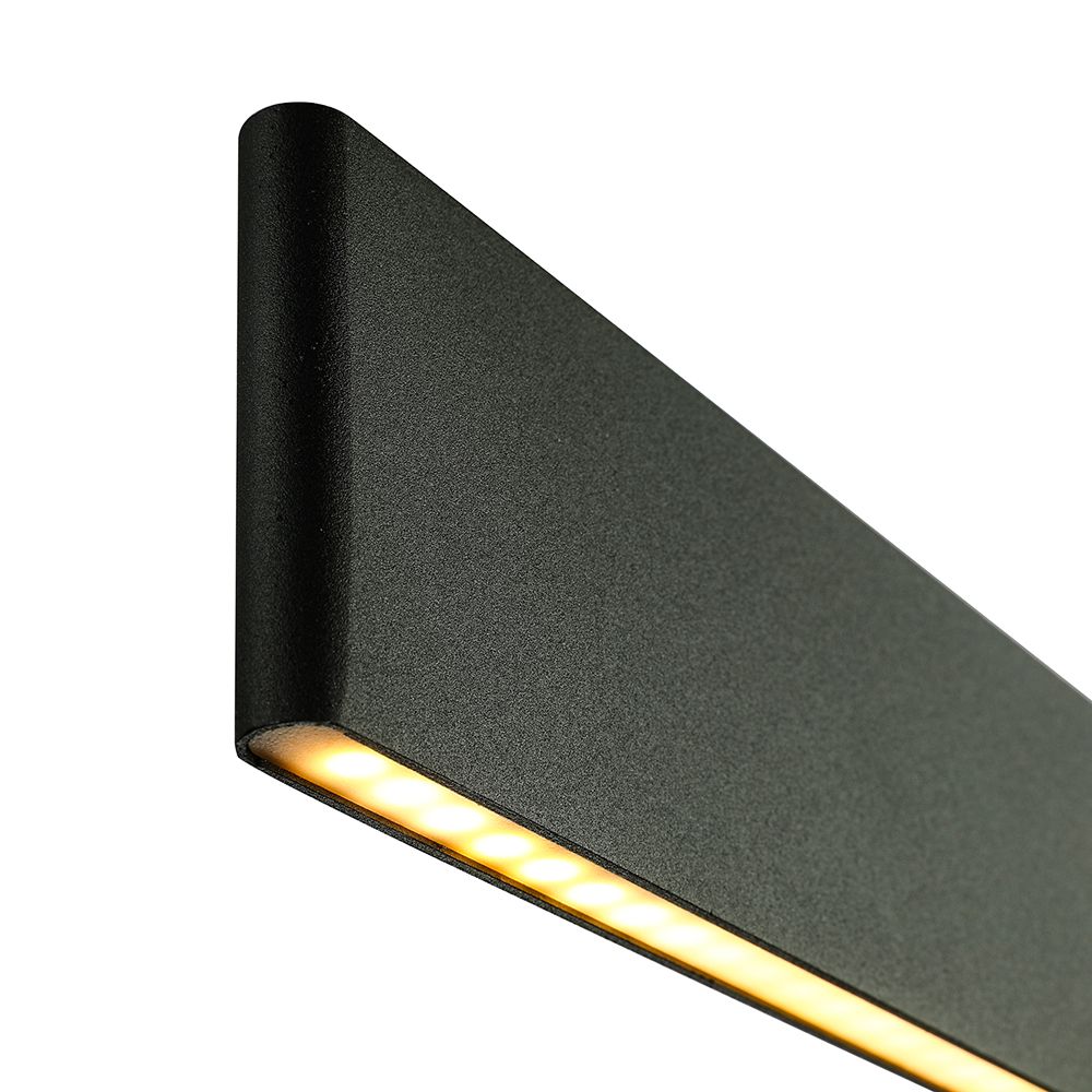 36"/47" Wide Blade Pendant Light Fixture Modern Black LED Hanging Ceiling Light for Dining Room in Warm/White