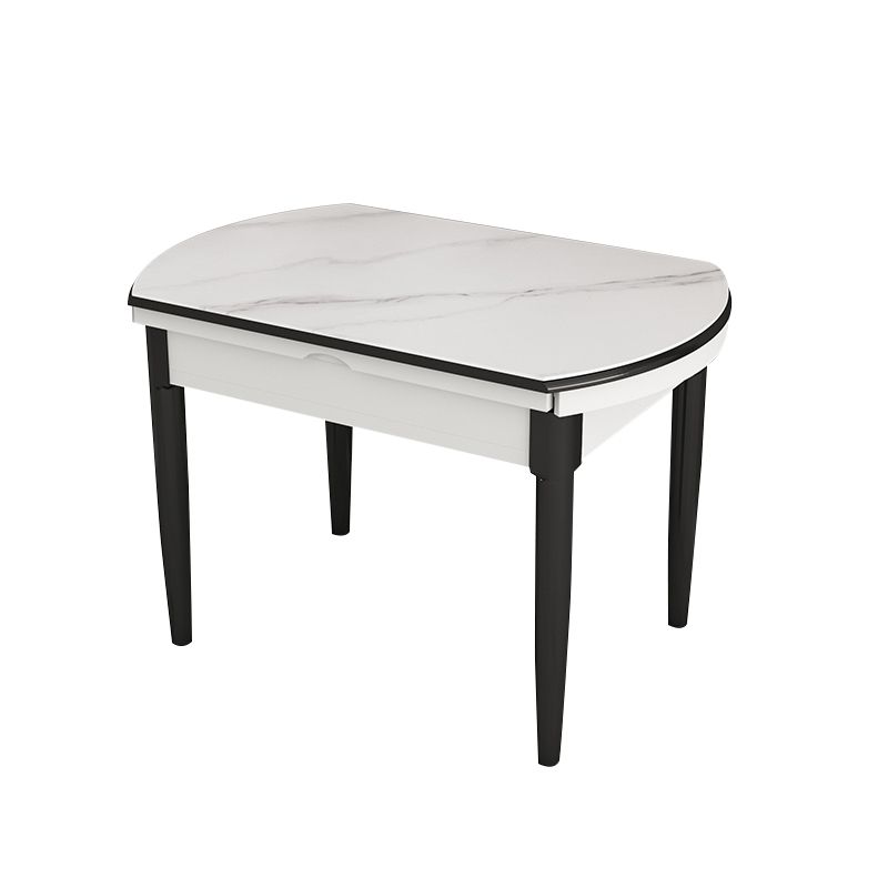 Slate and Wood Table Contemporary Retractable Round Dining Table
