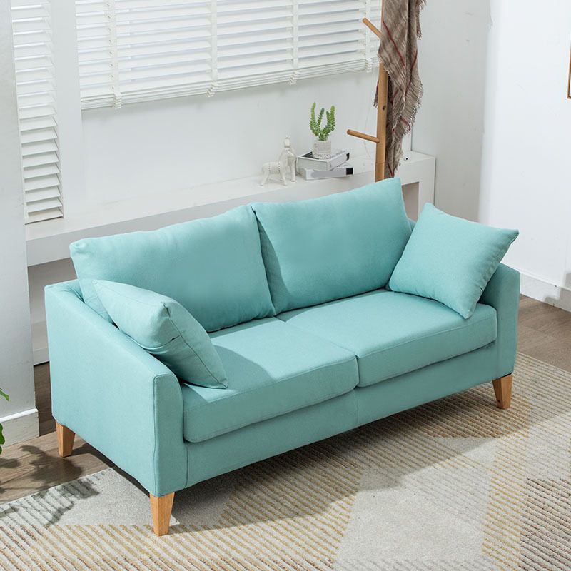 Modern Style Rectangular Sofa with Wooden Base and Namib Cushion