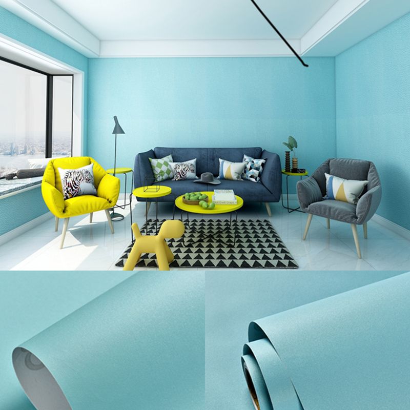 Stick Wallpaper Roll Pastel Color Vinyl Textured Solid Color Nordic Style Wall Art