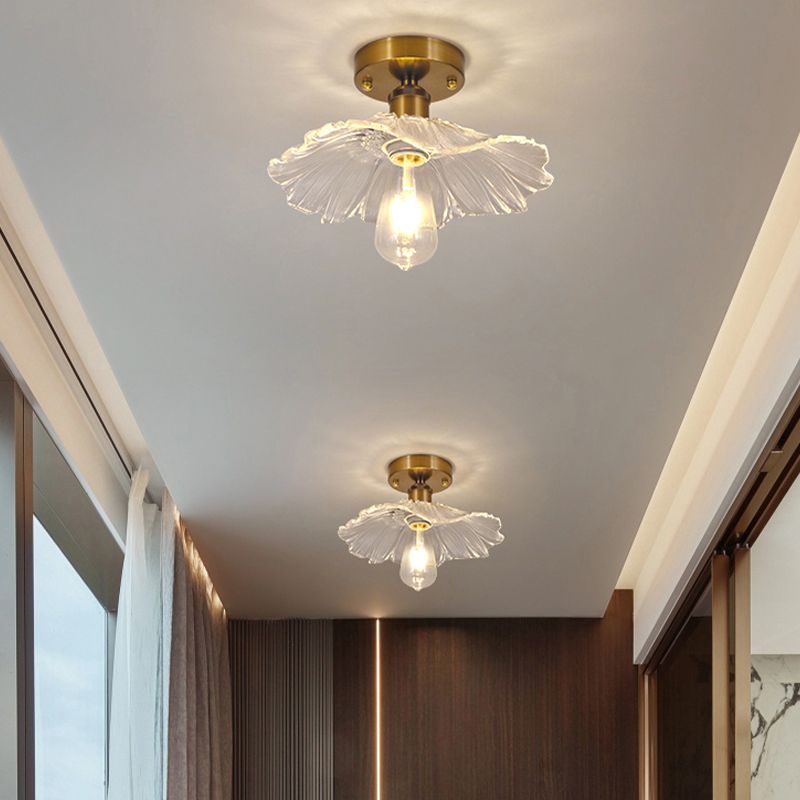 Modern Ceiling Lamp Creative Flush Mount Light Fixture with Glass Shade for Aisle Room
